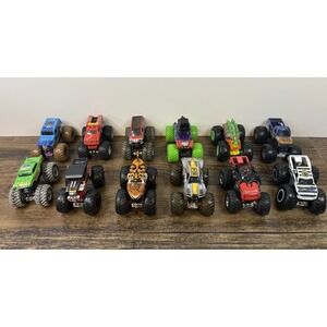 Hot Wheels Monster Jam 1:64 Diecast Monster Truck Lot Of 12 Max D Tiger Grave